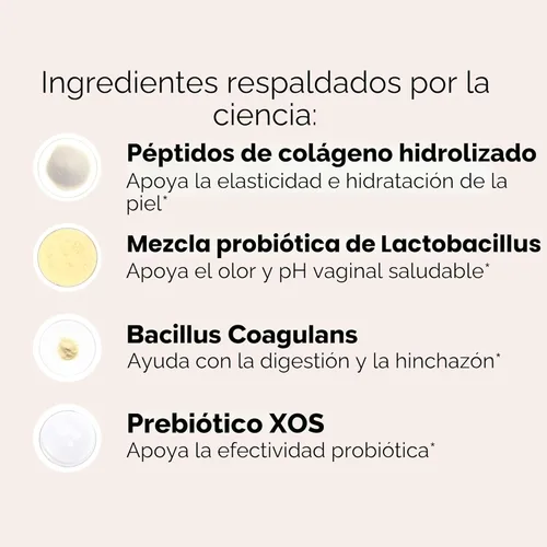 Miniatura 3 de URO - Probiótico + péptidos de colágeno en polvo para mujer, salud vaginal, de la piel y del intestino en una cucharada diaria, con péptidos