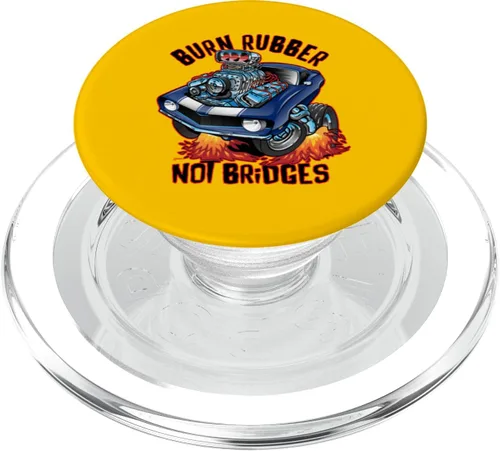 Miniatura 7 de Burn Rubber Not Bridges Fun Retro Nostalgia Car Cartoon Art PopSockets Adhesive PopGrip