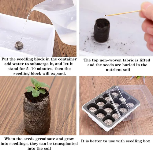 Miniatura 3 de Tlswshsy Bloque de suelo de plántulas de palets de turba de 1.181 in, 120 unidades, tapones de arranque de plantas, trasplante de cultivo