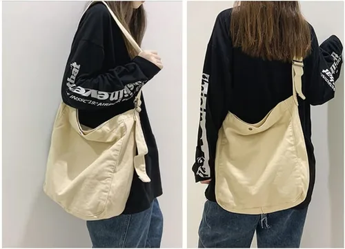 Miniatura 6 de Bolso bandolera grande de lona para mujer, bolso de mano de moda, bolso de viaje vintage, bolso cruzado