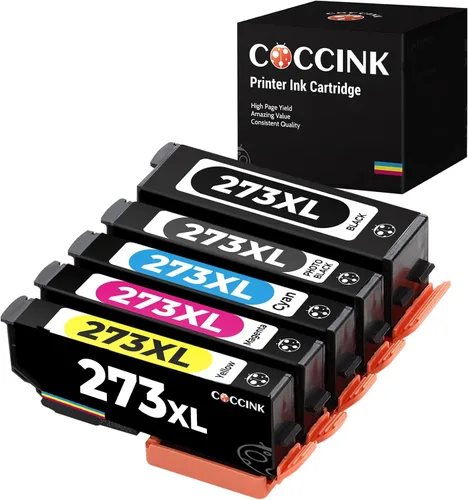 Cartuchos de tinta COCCINK 273XL remanufacturados con Epson 273 XL T273 | Work with XP-520 XP-620 XP-610 XP-600 XP-800 XP-810 XP-820 Printer Combo