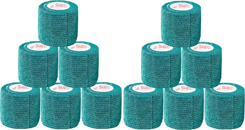 Miniatura 52 de Cinta adhesiva para veterinarios (negro) (paquete de 2) (2 pulgadas x 15 pies), autoadhesiva, adherente, cohesiva, flexible, autoadhesiva, rollo