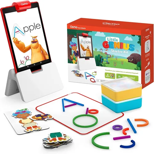 Osmo - Kit de iniciación de Little Genius para tableta Fire - 4 juegos educativos de aprendizaje - Edad preescolar 3-5 años - Fonética, resolución