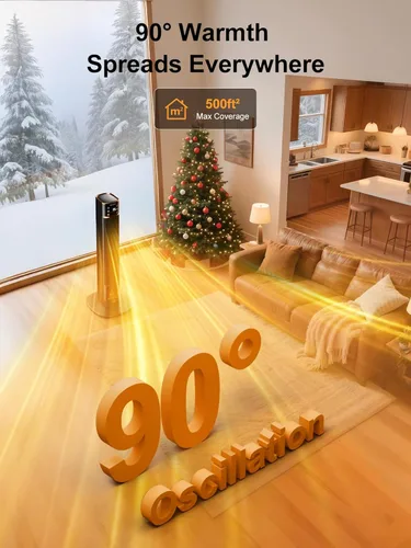 Miniatura 3 de Uthfy Calentador de espacio para uso en interiores, calentador de habitación grande con efecto de llama 3D, calentador eléctrico portátil de 1500 W