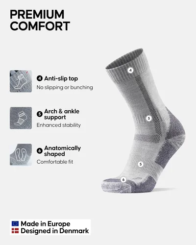 Miniatura 3 de DANISH ENDURANCE Calcetines de senderismo de lana merina, acolchados, para hombres, mujeres y niños