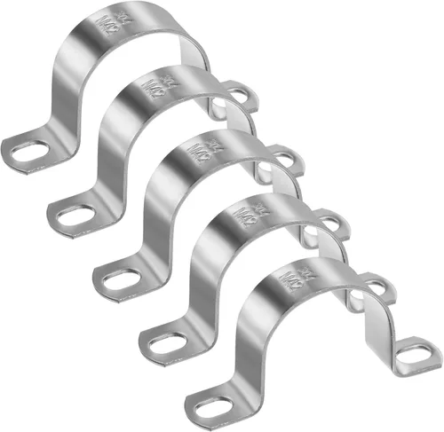 Miniatura 66 de M METERXITY Paquete de 3 abrazaderas de conducto, correa rígida de acero inoxidable 304 de 3-1/2 pulgadas M89 U con 2 agujeros