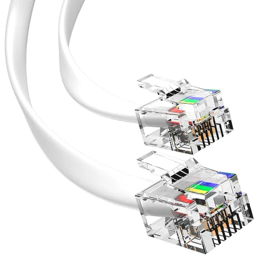 Miniatura 7 de G-PLUG Cable RJ11 de 3 pies para teléfonos fijos, cable de teléfono RJ11 a RJ11 6P4C para módem, fax y línea telefónica, color negro