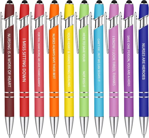 Eersida 10 bolígrafos divertidos para enfermeras, regalos de semana de enfermeras, tinta negra, mujeres, hombres, asistentes médicos,