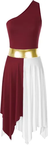 Miniatura 23 de easyforever Vestido de baile sin mangas con bloques de color para mujer, alabanza litúrgica, ropa de baile lírico, vestido de bata de adoración