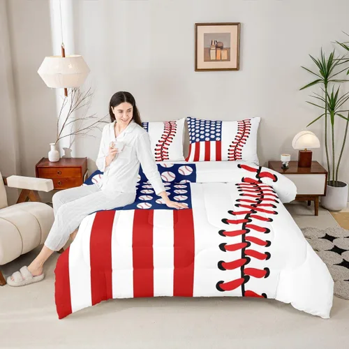 Miniatura 100 de Feelyou Juego de edredón de baloncesto para niñas y niños, juego de ropa de cama con juegos de pelota, decoración de habitación, regalo para amantes