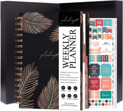 Miniatura 12 de PLANBERRY Planificador semanal premium – Organizador de vida sin fecha y planificador de presupuesto – Gestión del tiempo, establecimiento