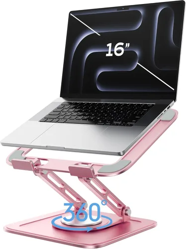 Miniatura 7 de LOXP Soporte ajustable para laptop, soporte para computadora con base giratoria de 360°, soporte ergonómico para computadora portátil