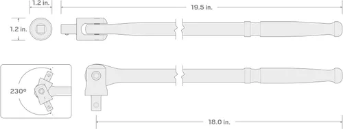 Miniatura 7 de TEKTON 3/8 Pulgadas de transmisión x 18 Pulgadas Barra de disyuntor SBH00118