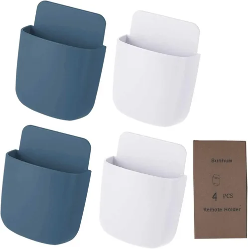 Miniatura 8 de Soporte para control remoto de pared, caja de almacenamiento adhesiva para montaje en pared, organizador de teléfono de pared, soporte
