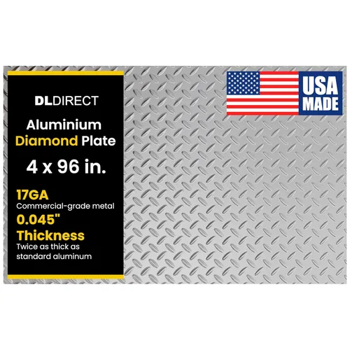 Miniatura 43 de 2 pulgadas x 96 pulgadas - Hoja de metal de placa de diamante, hoja de aluminio de alta resistencia con acabado de molino de grado comercial, placa