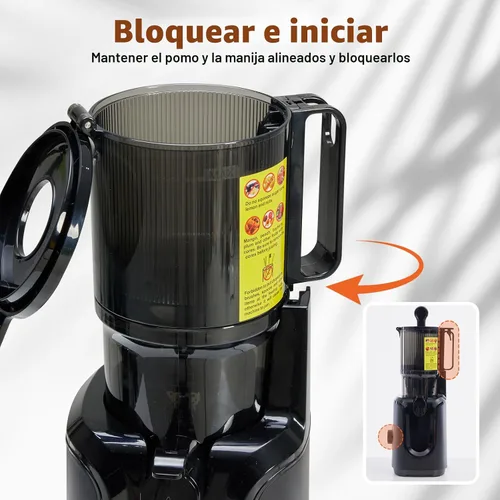 Miniatura 7 de NEWBULIG Exprimidor de prensado en frío, exprimidor masticador con alto rendimiento de jugo, función inversa, detiene la oxidación y es fácil