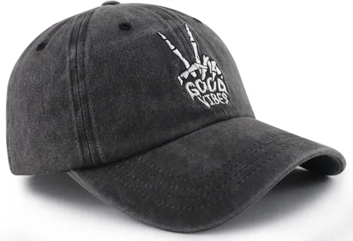 Miniatura 3 de Skeleton Hand Hat for Men Women, Funny Adjustable Cottom Embroidered Skull Finger Baseball Cap