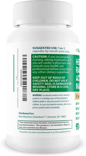 Miniatura 3 de Magnesio activado por la selva tropical a base de hierbas, nuestro mejor suplemento combinado de magnesio, con vitamina D, A, E, K, B6, folato, B12