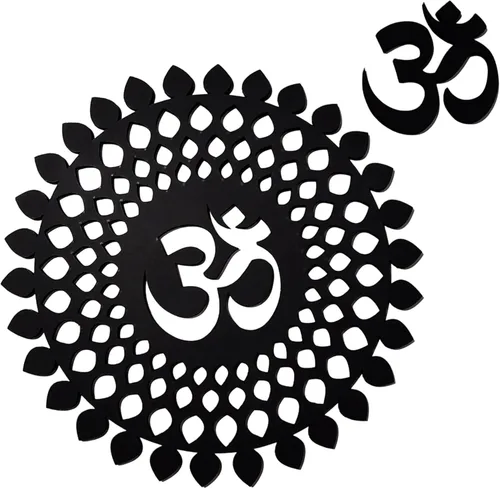 Miniatura 11 de My Dream Carts Black Round Decorative Wall Art Mdf Wooden Chakra For Temple, Living Room, Office, Hotel, Home Decor Items, Gift Item, Mandala Wall