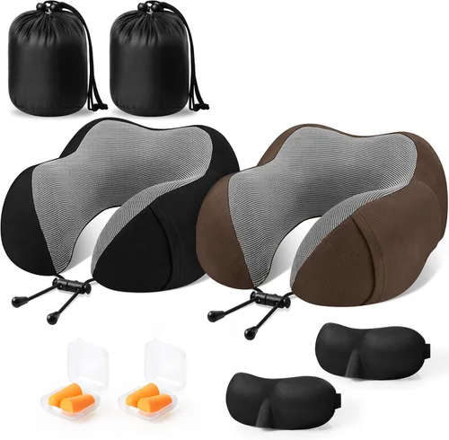 Miniatura 12 de CloudBliss Almohada de viaje de espuma viscoelástica de alta calidad, almohada cervical cómoda y de apoyo, almohadas cervicales para viajar