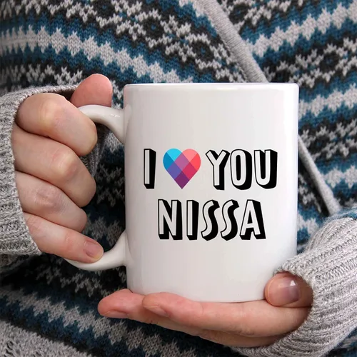 Miniatura 2 de Taza de café I Love You Nissa – Taza de cerámica personalizada con nombre, taza personalizada, regalo personalizado de cumpleaños/Navidad, regalo
