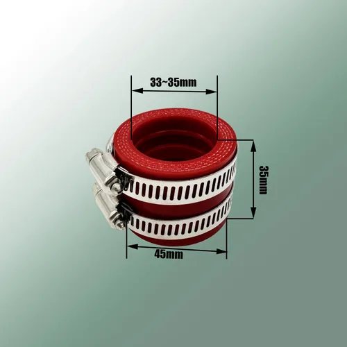 Miniatura 4 de 35 40 45mm Tubo de admisión de carburador Junta de bota del colector Adaptador para Dirt Pit Bike Motocicleta (35mm/Rojo)
