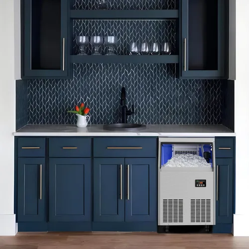 Miniatura 9 de Coolski - Máquina de hielo comercial, 200 libras/24 horas, para debajo del mostrador, con almacenamiento de hielo de 35 libras, máquina de hielo