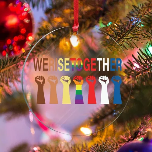 Miniatura 15 de We are All Equal - Adornos de Navidad bisexuales, orgullo arco iris, gay, LGBTQ, decoración de árbol de Navidad, recuerdo, novedad gay, adornos