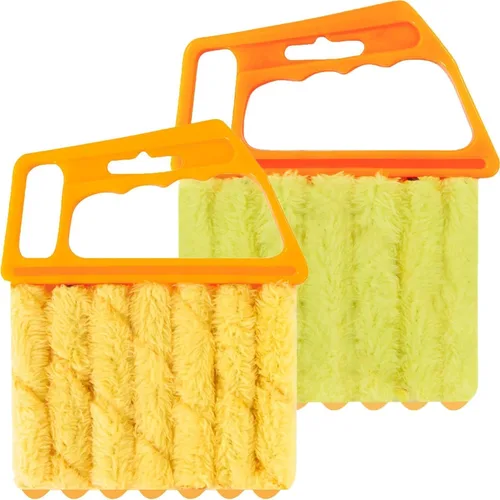 Miniatura 8 de 2 piezas de limpiador lavable para persianas de ventana, mini cepillo de mano para persianas de madera, persianas venecianas y plumero de aire
