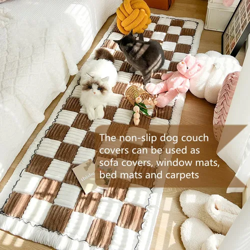 Miniatura 6 de VISTABLUE Fundas protectoras mullidas de algodón para mascotas, protector de sofá para perros, funda protectora elegante de algodón, tapete
