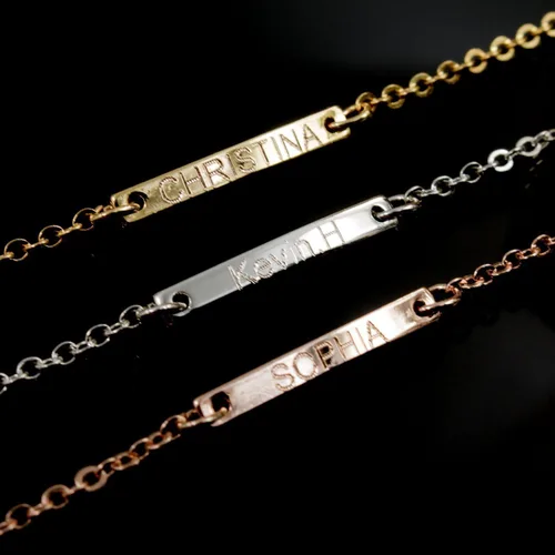 Miniatura 8 de Regalo personalizado Baby Name Bar opciones de joyería