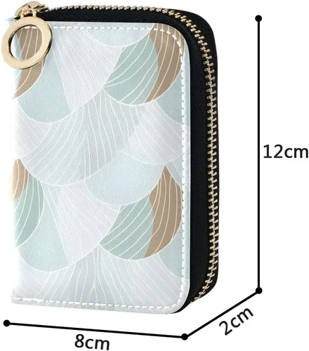 Miniatura 4 de Bolaz Light Green Credit Card Holder Wallet RFID Blocking Zipper Card Cases Leather Slim Small for Women