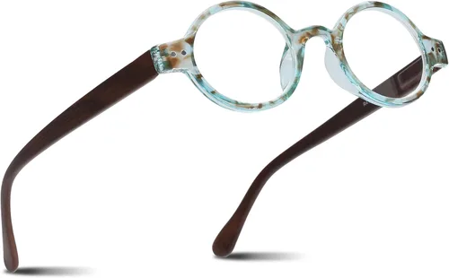 2SeeLife Gafas de lectura pequeñas y redondas TR-90 para hombres y mujeres - Ajuste estrecho-medio, marco resistente, bisagras de resorte, lectores