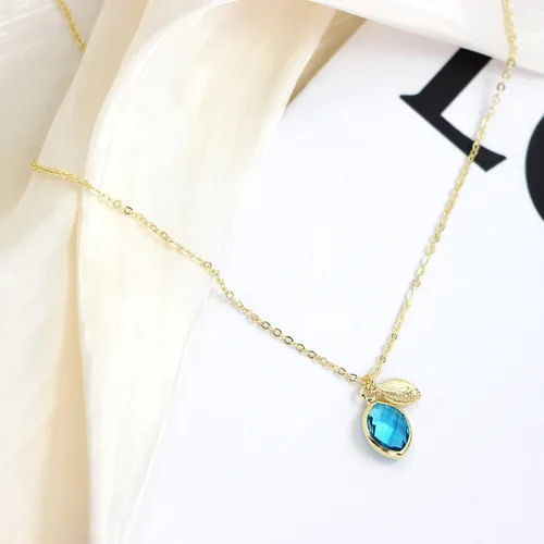 Miniatura 3 de Me&Hz Initial Birthstone Necklace for Women 14K Gold Filled Small Initial Necklace Crystal Birthstone Pendant Necklace for Girls Teens Mom Dainty