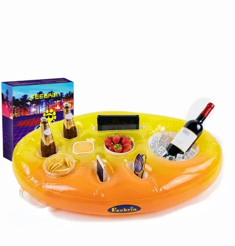 Miniatura 9 de Inflatable Pool Drink Holder with Large Capacity, Floating Drink Float for Hot Tub, Pool, Beach & Party - Holds Drinks, Phones & Snacks, Easy