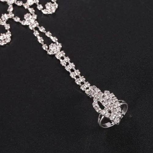 Miniatura 5 de Tobilleras de cristal artificial para mujer, sandalias descalzas para playa, boda, tobillo
