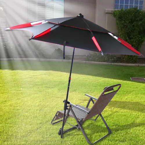 Miniatura 7 de weallbuy Soporte de abrazadera para sombrilla de patio al aire libre, soporte para sombrilla de terraza, soporte para sombrilla de patio para silla