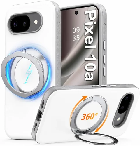 Miniatura 26 de Oterkin Funda para Google Pixel 10a con soporte magnético de giro de 360° [compatible con MagSafe] [antideslizante] [15 pies] a prueba de golpes