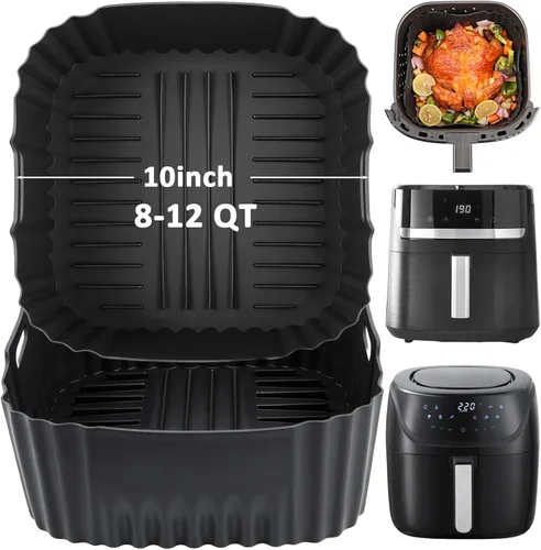 Miniatura 8 de BYKITCHEN Forros de silicona para freidora de aire para Ninja Air Fryer Pro 5 QT AF141, Ninja AG301, Cosori 5QT/6QT y otros de 4.5-6.5 QT, forros