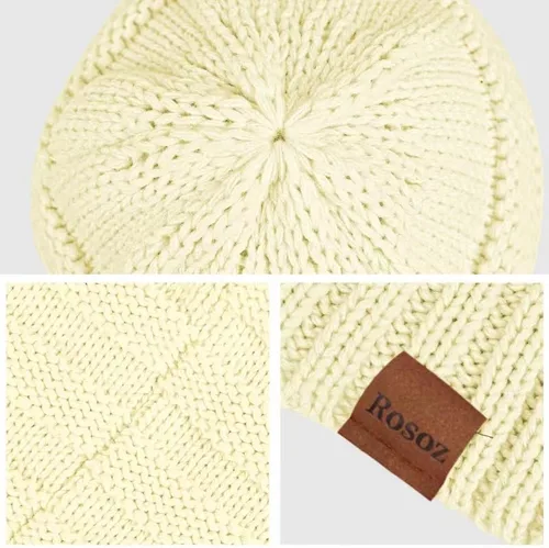 Miniatura 4 de Rosoz Gorros de invierno para mujer para mujer, gorros de punto cálidos para mujer, gruesos para clima frío