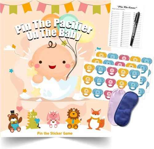 Miniatura 7 de Juegos de baby shower, recuerdos de fiesta, pin the heart en los juegos del bebé, decoraciones de baby shower, suministros de fiesta de cumpleaños