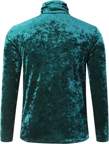 Miniatura 3 de Sudadera de sherpa de manga larga con cuello alto para hombre, suéter mullido de forro polar de invierno, ajuste entallado