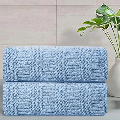 Miniatura 18 de Juego de 8 toallas de baño extra grandes azules - 2 toallas de baño extra grandes, 2 toallas de mano, 4 toallas faciales - 600GSM suaves, altamente