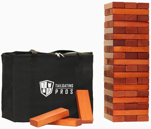 Miniatura 6 de Tailgating Pros Maderas gigantes de primera calidad con bolsa – Juego de patio al aire libre gigante, la torre crece hasta más de 5 pies.