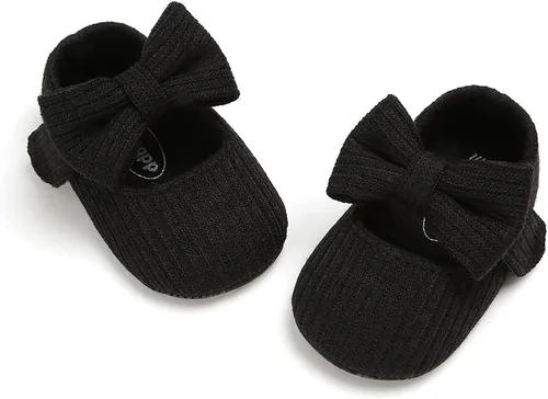 Miniatura 5 de Zapatos planos Mary Jane para bebés y niñas, con lazo, floral, princesa, vestido de boda, zapatos suaves para recién nacidos, cuna para primeros