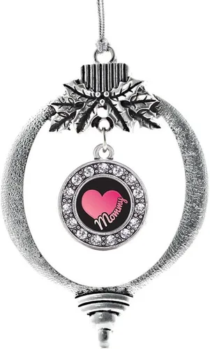 Miniatura 206 de Inspired Silver - Twin One - Adorno festivo de Navidad de plata - Adorno festivo de árbol de Navidad con dije de círculo y circonita cúbica