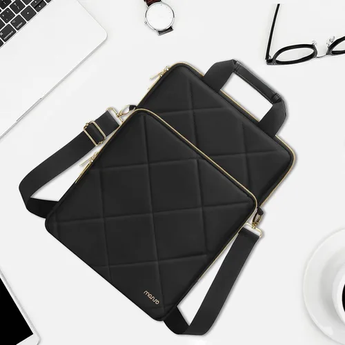Miniatura 3 de MOSISO Vertical Laptop Bag,Computer Bags,Rhombus Quilted Laptop Shoulder Bag with Trolley Sleeve&Pocket&Handle