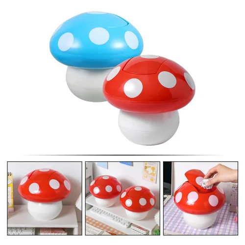 Miniatura 5 de Cabilock Basurero de 2 piezas de basura de escritorio con tapa, pequeño bote de basura de plástico, cubo de papel, cubo de basura para escritorio