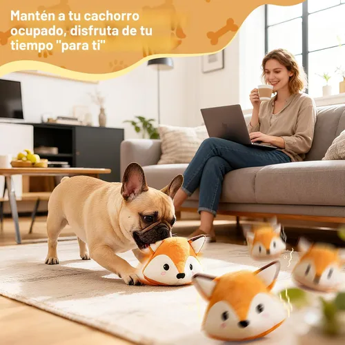 Miniatura 6 de Juguete automático para cachorros para aliviar la ansiedad y el aburrimiento, movimiento automático, rebote y vibración con sonido para estimulación
