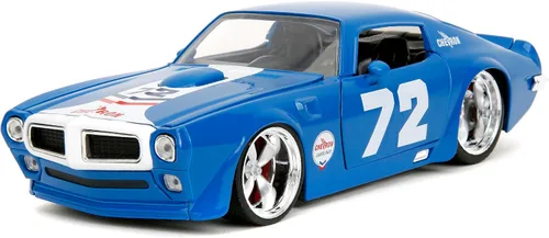 Jada Big Time Muscle Chevron 1:24 1972 Pontiac Firebird - Coche fundido a presión, juguetes para niños y adultos (azul)